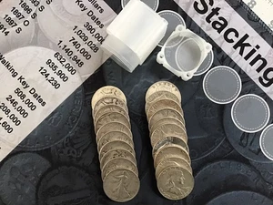 10 Walking Liberty Half Dollars, 10 Ben Franklin Half Dollars 10 $ FV - Bild 1 von 1