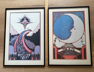 Vintage 1970er David Palladini Wassermann Tarotkarte gerahmte Drucke Astrologie Kunst - Bild 1 von 9