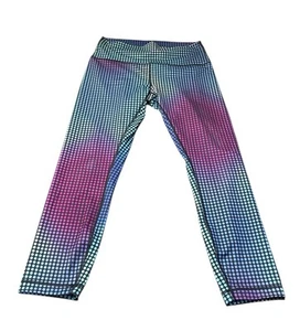 Lululemon Wunder Damen-Unterleggings Größe 10 blau kosmische Regenbogenpunkte dehnbar - Bild 1 von 6