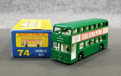 VTG LESNEY MATCHBOX 1-75 SERIES No 74 DAIMLER BUS GREEN ESSO PETROL W/BOX NICE - Image 1 of 4