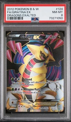 2012 Pokemon Black & White Dragons Exalted Giratina EX Full Art 124/124 PSA 8 - Image 1 of 2