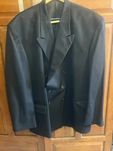 Cappotto tuta blazer Andre' Villard Paris nero 100% lana taglia 54 L - Foto 1 di 9