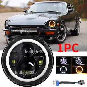 Fit Datsun 240z 260z 280z 280zx 1600 180B 520 620 7"Inch Round DRL LED Headlight - Picture 1 of 10