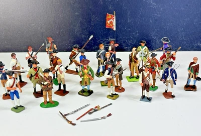 25 American Revolution Lead Tin Colonial Soldiers Risley & Others - Image 1 of 4