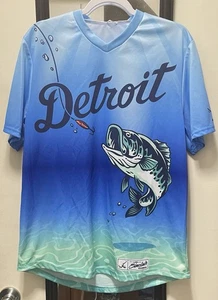 Detroit Tigers Player’s Weekend Parker Meadows Reel In Fish Jersey Men’s L - Picture 1 of 18