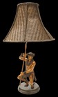 Beautiful KIM TAYLOR REECE Male Hula Dancer LAMP Hawaiian Tropical Light