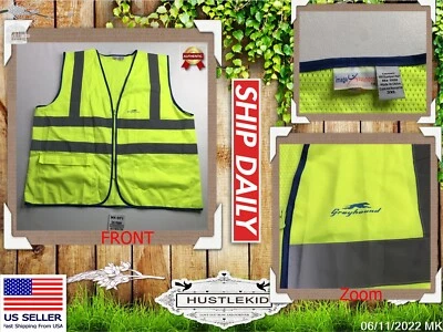Official Grey Hound Bus Employee Reflective Mesh Vest Shirt Men Women 3XL XXXL🔥 - Image 1 of 4