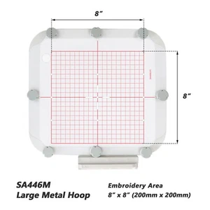 Magnetic Embroidery Hoop SA446M 8"x8" for Brother Babylock Strong Hold Fabric - Picture 1 of 7