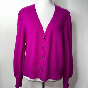 CHARTER CLUB Luxury Cashmere Women's Fuchsia Pink Cardigan Sweater XL - Picture 1 of 15
