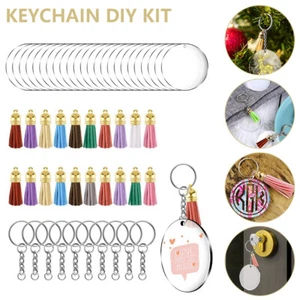Acrylic Keychain Making Kit Circle Keychain DIY Making Kit Tassel Pendant sd√ .f - Picture 1 of 10