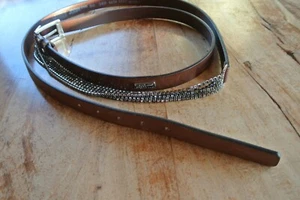 JOOP! ECHT  Ausgefallener Ledergürtel braun mit Strass Doppelgürtel TOP - Bild 1 von 8