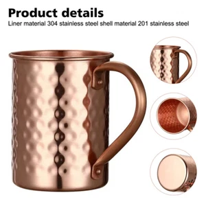 Tazza artigianale in rame puro 15 oz Mosca Mule Mules Cocktails Caffè Birra - Foto 1 di 19