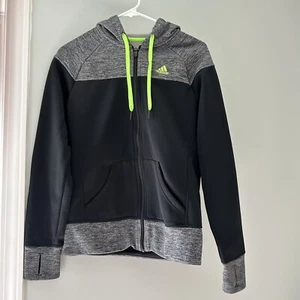 Adidas Women's Black Gray Green Hooded Full Zip Up Size XS? - Picture 1 of 9