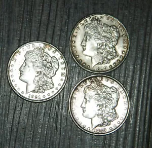 RARE Lot of 3 (One Bid for All) Morgan Silver Dollar 1x 1889 / 1x 1899 / 1x 1921 - Bild 1 von 6