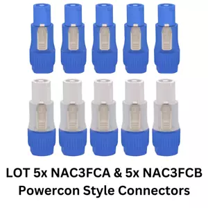 5 EACH NAC3FCA & NAC3FCB Neutrik Style PowerCON Cable Connector Replacement - Picture 1 of 8