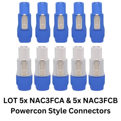 5 CADA UNO NAC3FCA y NAC3FCB Neutrik Style PowerCON Cable Conector Repuesto Foto 1 de 4