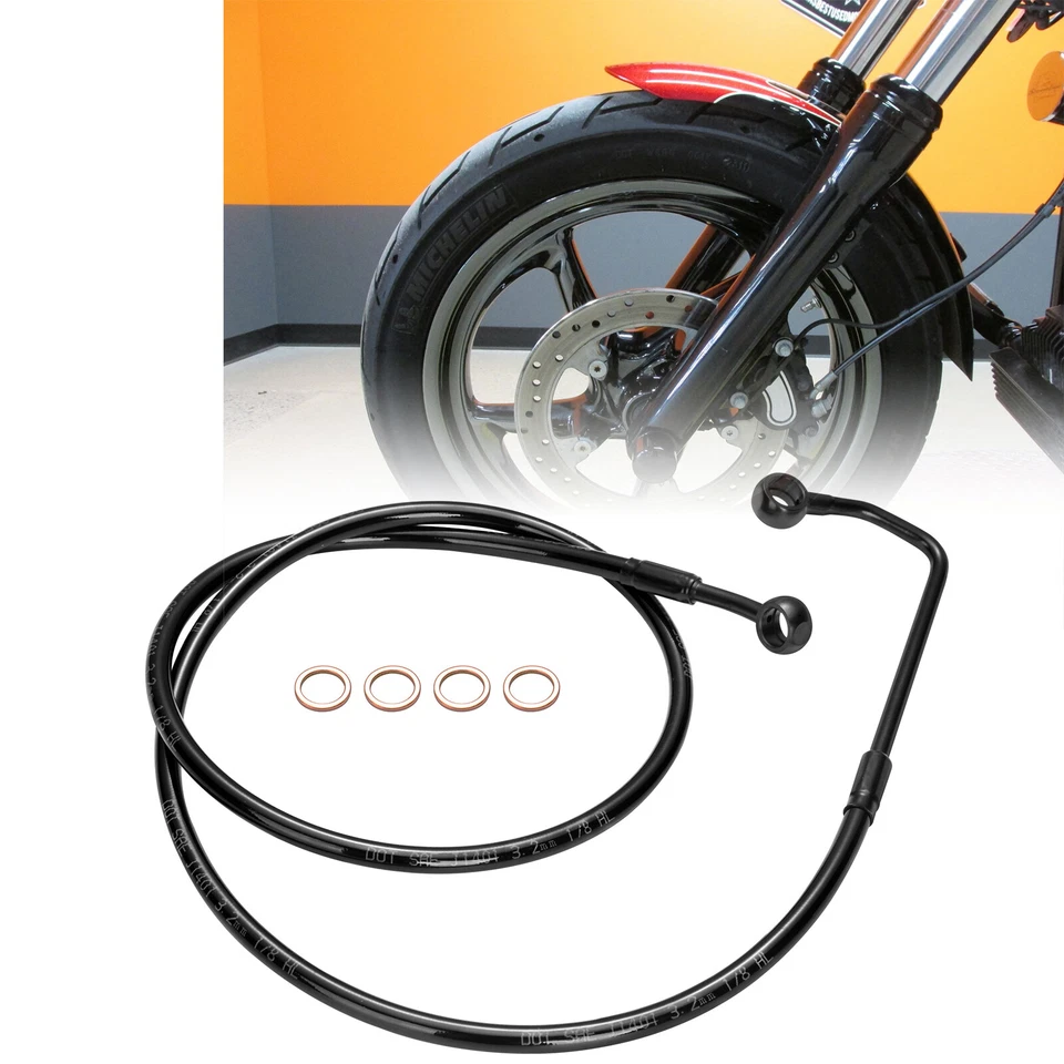 Удлиненная тормозная магистраль 39,4 дюйма для Harley Softail Fat Boy Breakout 2011-2017 с ABS - Изображение 1 из 4