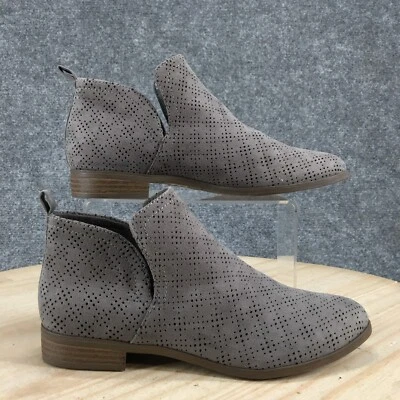 Dr Scholls Botas Mujer 7 M Tiro Informal Perf Botín Gris Tela Tacones Foto 1 de 4