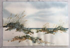 Vintage E Cook Signed Watercolor Ocean Landscape Painting