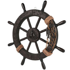 Nautical Rudder Wall Art - Vintage Wooden Ship Wheel Decoration for Sea Lovers