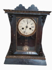ANTIQUE AMERICAN CHIMING SHELF CLOCK MOVEMENT WORKING BUT CHIME NEEDS ATTENTION