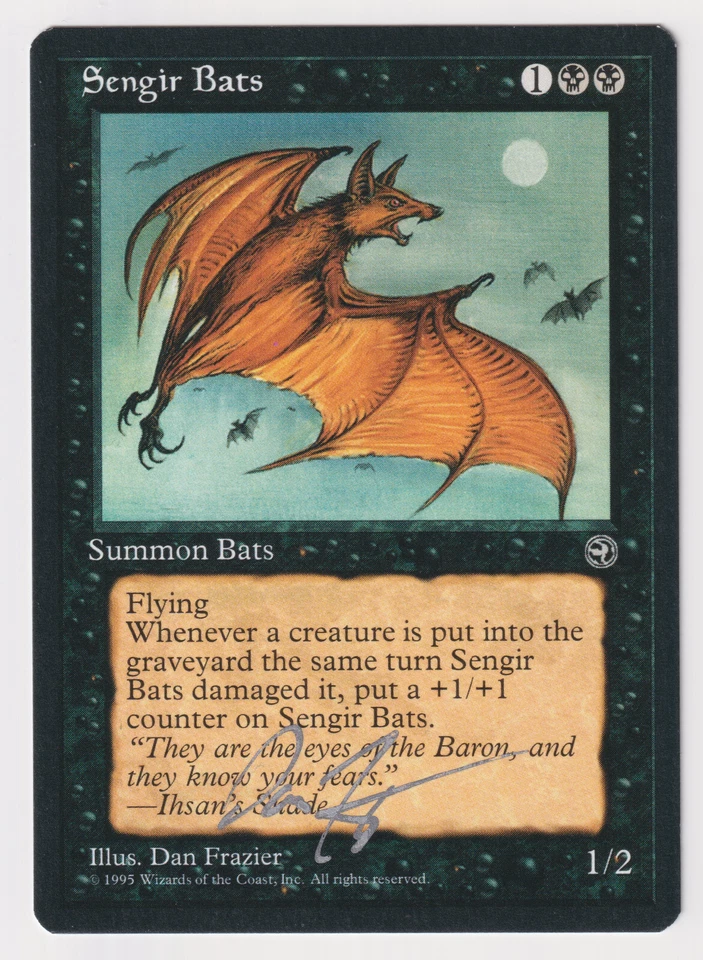 Silver Signed Sengir Bats NM Homelands Artist Dan Frazier 1995 WOTC MTG Magic! - Image 1 of 2
