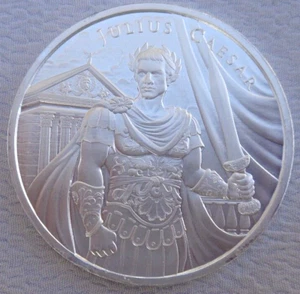 1 oz. JULIUS CAESAR - Legendary Warriors Series #2 round .999 fine silver - Picture 1 of 4