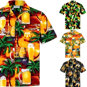 Herren Hawaii Hemd 100% Baumwolle S - 8XL Kurzarm Sommer Beach Hawaiian Shirt - Bild 1 von 78