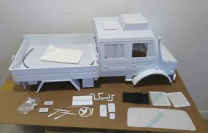 1/6 For SCX6 Mercedes-Benz Unimog U4000 Double Cab UNPAINTED Plastic Body Shell - Picture 1 of 18