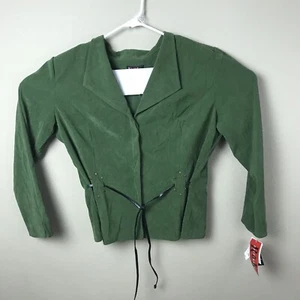 Vintage R & K Originals Blazer Jacke Größe 18 olivgrün Kunstwildleder Stretch $ 80 - Bild 1 von 5