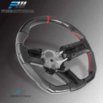 Se adapta a Ford Mustang CF 10-14 + Volante de cuero con costuras rojas e indicador Foto 1 de 4