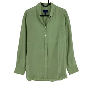GANT Green Relaxed 100% Silk Shirt Size EU 32 UK 4 US 2 - Picture 1 of 11