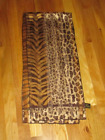Brown Zebra Cheetah Leopard Animal Print Sheer 100% Silk Oblong Scarf 51"