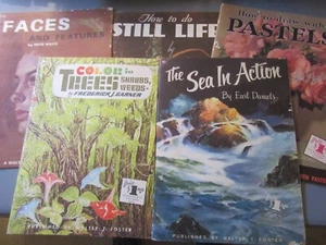 Walter Foster Art Books Lot 5pc Pastels. Still Life, Sea In Action, Trees, FACES - Picture 1 of 12