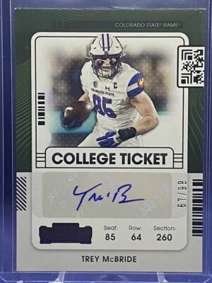 2022 Contenders Draft Trey McBride College Ticket RC Auto Blue /99 Cardinals A - Image 1 of 2