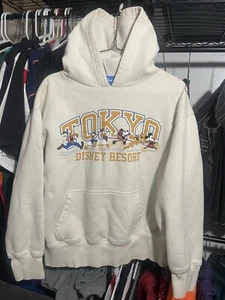 Tokyo Disney Resort Limited 2022 Mickey & Friends Hoodie Kids Large Cream Color  - Picture 1 of 4
