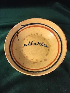 Terra Cotta Large Bowl with inscription MARIA in Cobalt Blue - Picture 1 of 9