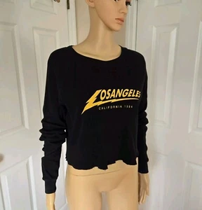 Brandy Melville Los Angeles cropped waffle tee One size (fits XS/M) - Picture 1 of 6
