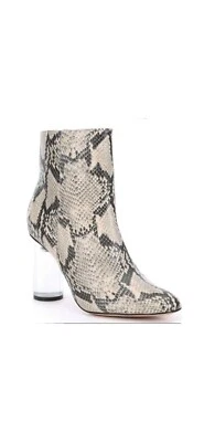 Schutz Pally ботинки змея печать прозрачный блок каблук стороны молнии кожи женщин размер 6B - Изображение 1 из 4