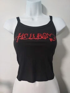 Hell Boy  tank top ribbed Lil Peep shirt  Hellboy crop top Hand Cropped Tank - Picture 1 of 4