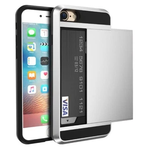 iPhone X And XS Silver cover with gliding card holder - Picture 1 of 5