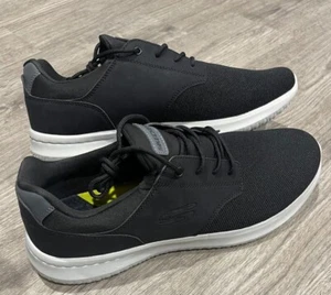 Skechers Men's Delson Air-Cooled Memory Foam Arch Support Shoe Sneakers-Black - Picture 1 of 4
