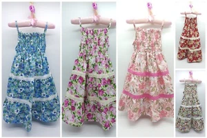 Girls Vintage Style Floral Summer Party Holiday Dress from 1 to 8-UK Seller - Picture 1 of 6