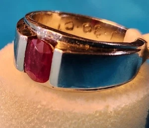 Red Ruby Ring Size 7.25 Silver Certified GGI 1.30 Carats Mozambique Heated - Picture 1 of 7