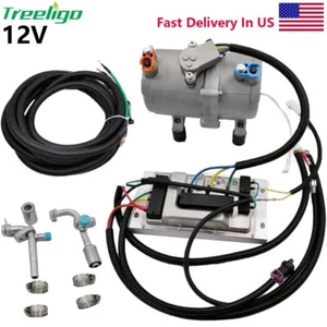 Universal DC 12V Electric Car Air Conditioner Compressor Kit A/C Control Panel - Picture 1 of 7