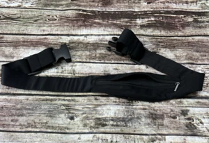 Kleine schwarze Bauchtasche mit Reißverschluss Taille Größe 24" bis 34" zum Laufen/Training - Bild 1 von 5