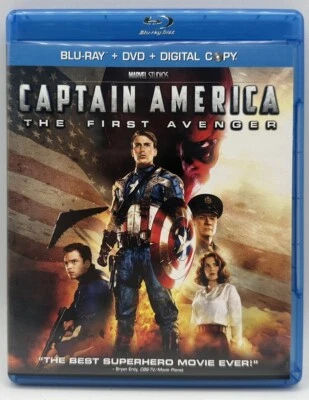 Captain America The First Avenger Blu+ DVD + Digital + Copy Chris Evans 2011 - Image 1 of 3