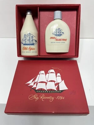 Vintage Old Spice Shulton Pro Electric & After Shave Conjunto de Recuperação de Navio Nº. 398 - Imagem 1 de 4