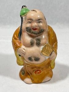 Kutani Satsuma Moriage Buddha Figur antike japanische Hotei Statue 4 Zoll - Bild 1 von 5