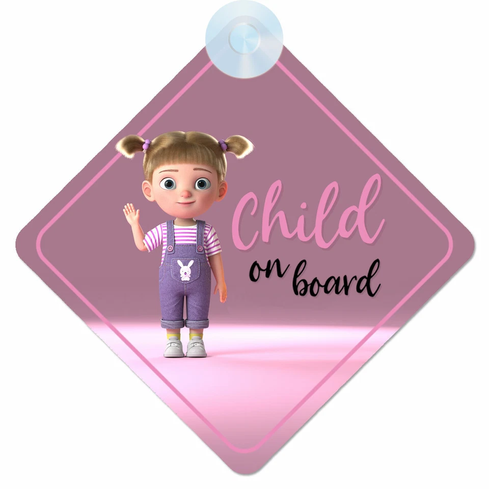 MYBABYONBOARD UK Kind an Bord Autoschild (001) nicht personalisiertes Mädchen/Kind Sicherheit Fensterschild